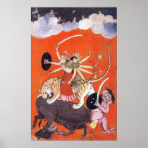 Goddess Durga fighting Mahishasura Posters