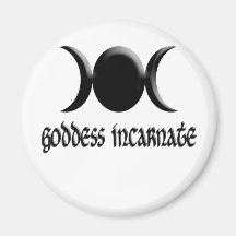 goddess incarnate black fridge magnet
