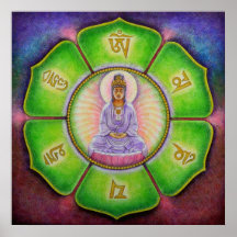 Goddess Kuan Yin "Om Mani Padme Hum" Art Poster