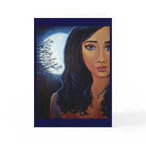 Goddess Of Moon & Stars - Greeting Card
