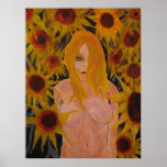 Goddess of NightTime Sunflowers Posters