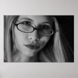 Goddess Smirking poster in B&W posters