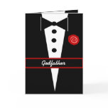 GODFATHER Be My Best Man Card with Tux and Rose