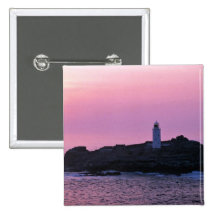 Godrevy Lighthouse at the Cornish Riviera Pinback Buttons