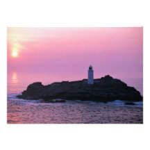 Godrevy Lighthouse at the Cornish Riviera Custom Invitations