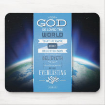God's Love Mousepad - John 3:16 Bible Verse