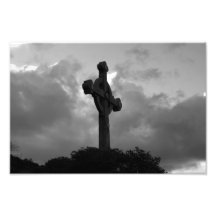 God's View (B&W Cross) Photo