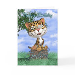 Godson Birthday Card With Cute Jaguar And Butterfl