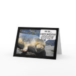 Godson Birthday card with laughing seal pup