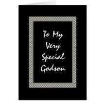GODSON Pageboy Invitation Chequerboard Design Greeting Card