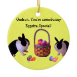 Godson, You're somebunny Eggstra Special! Christmas Tree Ornaments