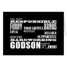 Godsons Baptism Christening Birthdays : Qualities Greeting Card