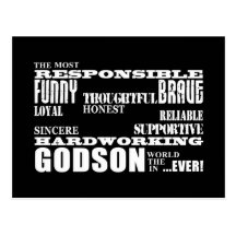 Godsons Baptism Christening Birthdays : Qualities Postcard