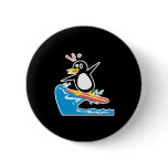 gofy surfing penguin buttons
