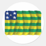 Goiás, Brazil Waving Flag Round Sticker