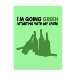 Going green,beer post cards