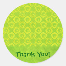 Going Green: Thank You Envelope Seals Round Stickers