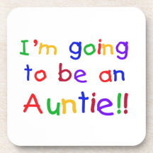 Going To Be An Auntie Primary Colours Gifts Beverage Coaster
