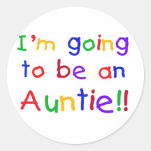 Going to be an Auntie Primary Colours Round Stickers