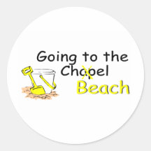 Going To The Chapel Beach Round Stickers