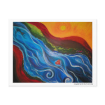 Going with the flow affirmation post cards