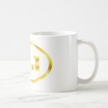 Gold 13.1 Half Marathon Oval Coffee Mugs