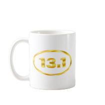 Gold 13.1 Half Marathon Oval Mugs