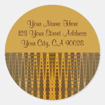 Gold Address Labels Round Sticker