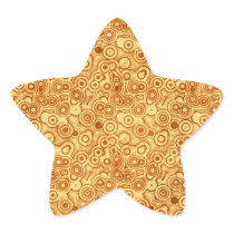 Gold & Amber Circular Pattern Star Stickers