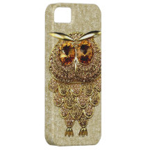 Gold & Amber Owl Jewel iPhone 5 Case