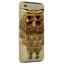 Gold & Amber Owl Jewel iPod Touch Case