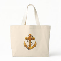 Gold Anchor Canvas Bag