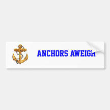 Gold Anchor Bumper Sticker