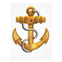 Gold Anchor Personalized Invites