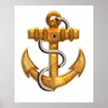 Gold Anchor Poster