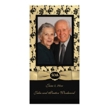 Gold and Black 50 Year Anniversary Photo Card