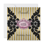 Gold and Black Bow  Invitation