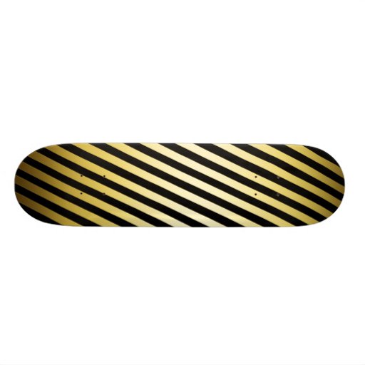 GOLD AND BLACK DIAGONAL PATTERN SKATE BOARD DECK