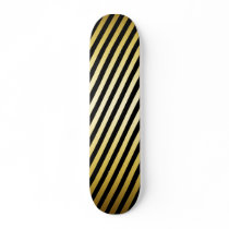 GOLD AND BLACK DIAGONAL PATTERN SKATE BOARD DECK