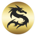 GOLD AND BLACK DRAGON stickers