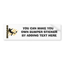 Gold and Black Female Soccer Player Bumper Stickers