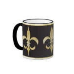 Gold and Black Fleur-de-lis Mug
