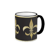 Gold and Black Fleur-de-lis Mug
