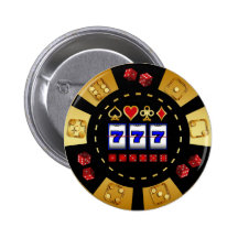 GOLD AND BLACK GAMING POKER CHIP BUTTON