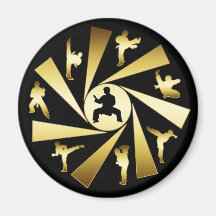 GOLD AND BLACK MARTIAL ARTS MAGNETS