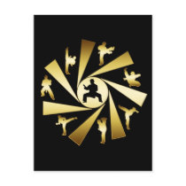 GOLD AND BLACK MARTIAL ARTS POSTCARD
