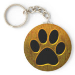 GOLD AND BLACK PAW PRINT KEY CHAINS