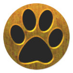 GOLD AND BLACK PAW PRINT stickers