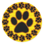 Gold and Black Paw Prints stickers