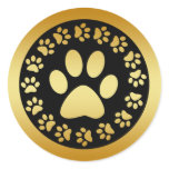 GOLD AND BLACK PAW PRINTS stickers